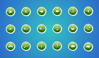 tecknad knapp set spel, gui element för mobilspel vektor