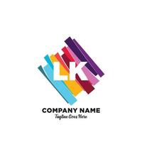 lk Initiale Logo mit bunt Vorlage Vektor