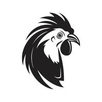 Huhn, Logo Konzept schwarz und Weiß Farbe, Hand gezeichnet Illustration vektor