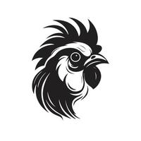 Huhn, Logo Konzept schwarz und Weiß Farbe, Hand gezeichnet Illustration vektor