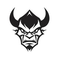 Teufel, Logo Konzept schwarz und Weiß Farbe, Hand gezeichnet Illustration vektor