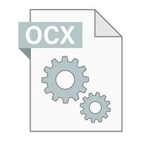modernes flaches Design des ocx-Dateisymbols für das Web vektor