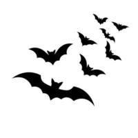 enkel illustration av fladdermöss silhuett för halloween dag hälsning kort vektor