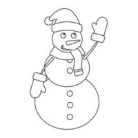 einfache Illustration des lustigen Schneemannkonzepts für Weihnachtsferien vektor