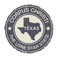 Korpus christi Emblem, vereinigt Zustand von Amerika, Austin, Texas runden gestalten Abzeichen, Briefmarke, Symbol, Texas Stadt Vektor, Gummi, Etikett, Korpus christi Grunge Gummi Vektor