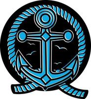 Marine Symbol mit Anker und Seil, isoliert auf transparent Hintergrund. vektor
