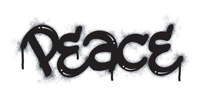 graffiti fred ord och symbol sprutas i svart vektor