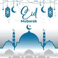 muslim festival och kulturell eid mubarak posta kort design bakgrund vektor