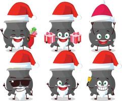 Santa claus Emoticons mit Kessel Karikatur Charakter vektor