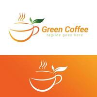 Kaffee Geschäft Logo Vorlage Design, Grün Tee Logo. vektor