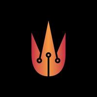 Flamme Feuer geometrisch Technologie Logo vektor