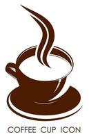 einfarbig Kaffee Becher Symbol mit trinken auf Weiß Hintergrund. Design Element zum Kaffee Geschäft. Kontrast minimalistisch Vektor