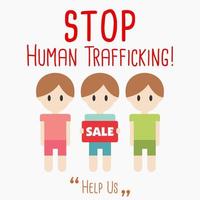 Arm Kinder sind die Opfer von Mensch Menschenhandel-Vektor Illustration vektor