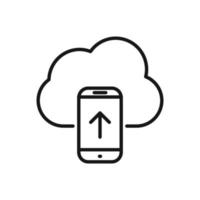 redigerbar ikon av moln datoranvändning ladda upp, vektor illustration isolerat på vit bakgrund. använder sig av för presentation, hemsida eller mobil app