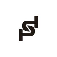 Brief p s d einfach geometrisch verknüpft Logo Vektor