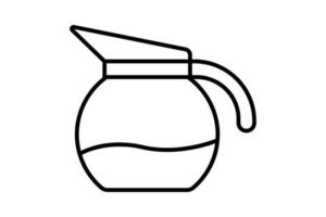 Kaffee Topf Symbol Illustration. Symbol verbunden zu Kaffee Element. Linie Symbol Stil. einfach Vektor Design editierbar