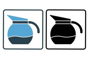 kaffe pott ikon illustration. ikon relaterad till kaffe element. fast ikon stil. enkel vektor design redigerbar