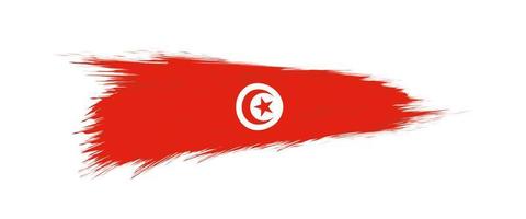 flagga av tunisien i grunge borsta stroke. vektor