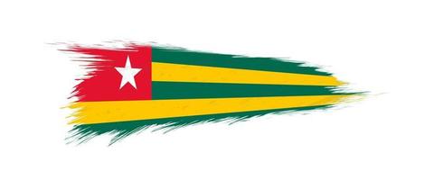 flagga av Togo i grunge borsta stroke. vektor