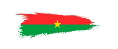 Flagge von Burkina Faso im Grunge Bürste Schlaganfall. vektor