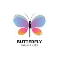 Schmetterling Logo Vektor Design isoliert auf Weiß