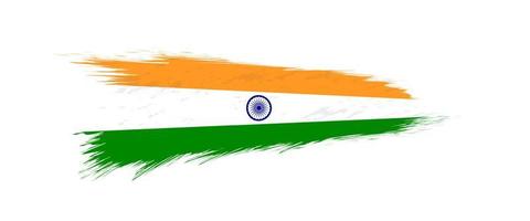 flagga av Indien i grunge borsta stroke. vektor