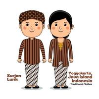Paar tragen Yogyakarta indonesisch traditionell Kleider vektor