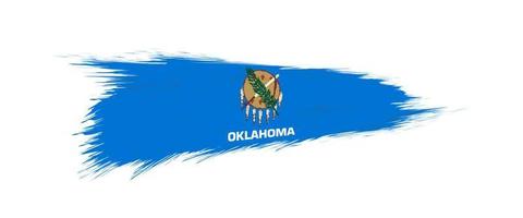 flagga av Oklahoma oss stat i grunge borsta. vektor