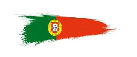 flagga av portugal i grunge borsta stroke. vektor
