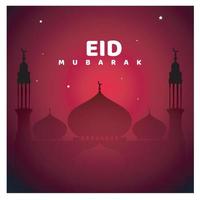 eid mubarak måne och moské skön bakgrund vektor eid mubarak islamic design