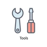 Werkzeuge Vektor füllen Gliederung Symbole. einfach Lager Illustration Lager
