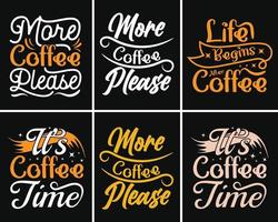 kaffe typografi t skjorta design med citat, kaffe svg bunt design vektor