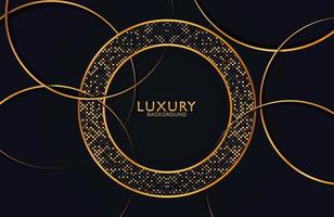 Luxus und elegantes Kreisformdesign mit goldener Linie. geometrische Formkomposition des Luxusgoldes auf dunklem Hintergrund. vektor