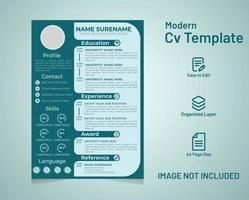 modern minimal och professionell återuppta CV med omslag brev eller CV design mall vektor