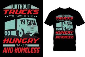 trucker tshirt design och lastbil förare tshirt design tamplate vektor