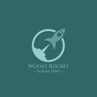 Raketen-Logo. einfaches Raketenliniensymbol isoliert auf grauem Hintergrund. verwendbar für Geschäfts- und Technologielogos. vektor