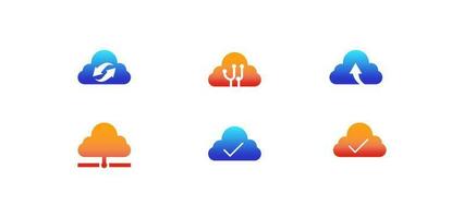 illustartion Symbol Wolke mit Gradient Farbe Konzept Computing Technologie geeignet zum Logo und mehr. vektor