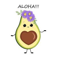 Vektor Illustration von Hälfte Avocado Aloha