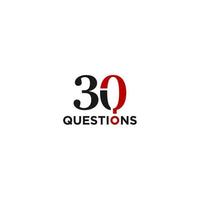 siffra 30 frågor logotyp design vektor