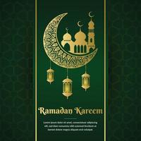 Ramadan Kareem Gruß Hintergrundvorlage vektor