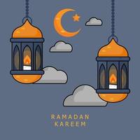 ramadan kareem bakgrundsvektorillustration platt design vektor