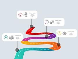 abstrakte Art und Weise Timeline Infografiken 4 Schritte Vorlage vektor