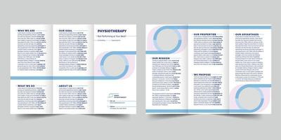 fysioterapi trifold broschyr mall, flygblad vektor layout trifold attrapp proffs vektor