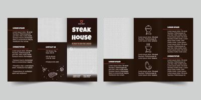 Steak Haus dreifach Broschüre Vorlage, Flyer Vektor Layout dreifach Attrappe, Lehrmodell, Simulation Profi Vektor