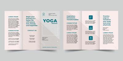 yoga instruktör trifold broschyr mall, flygblad vektor layout trifold attrapp proffs vektor