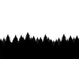 ein schwarz Silhouette von Bäume mit ein Weiß Hintergrund schwarz Wald Baum Hintergrund Vektor