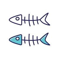 fisk ben logotyp ikon vektor
