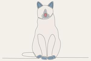Farbe Illustration von ein süß Katze Sitzung vektor