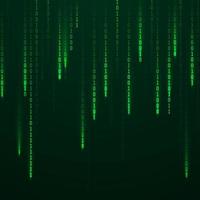 Matrix. Strom von binär Code auf Bildschirm. fallen zufällig Zahlen. Daten und Technologie. Vektor Illustration