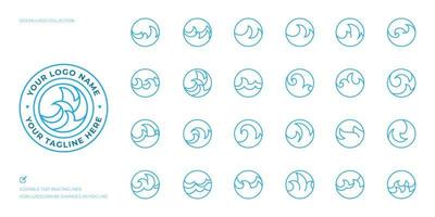 logotyp samling med Vinka form, abstrakt design begrepp för branding behov vektor
